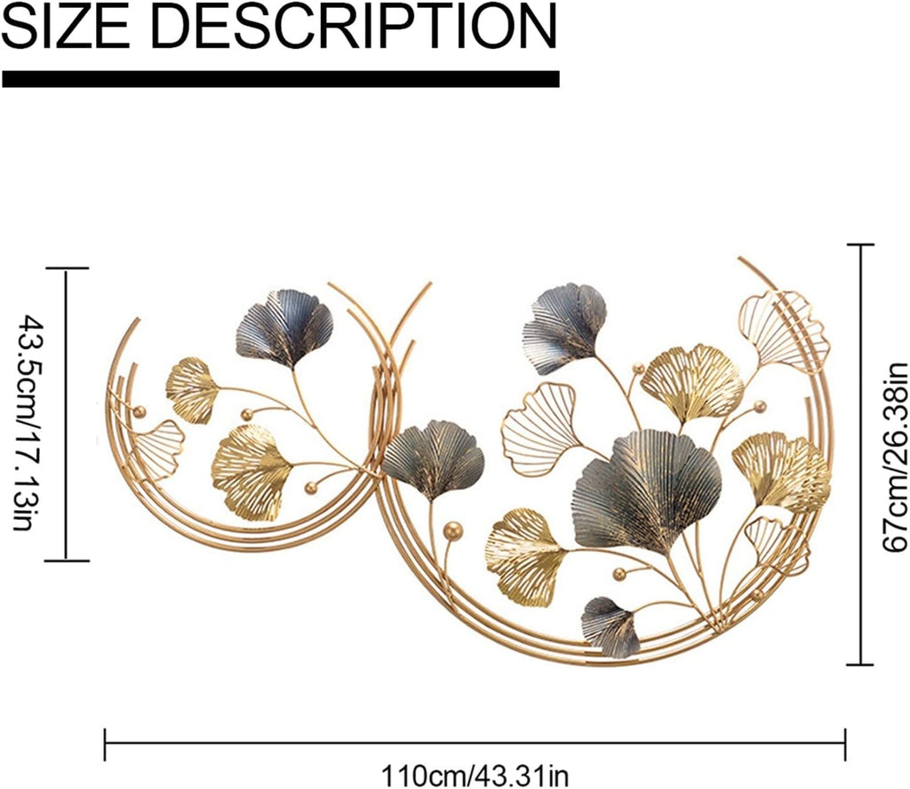 Golden Ginkgo Leaf Wall Sculpture