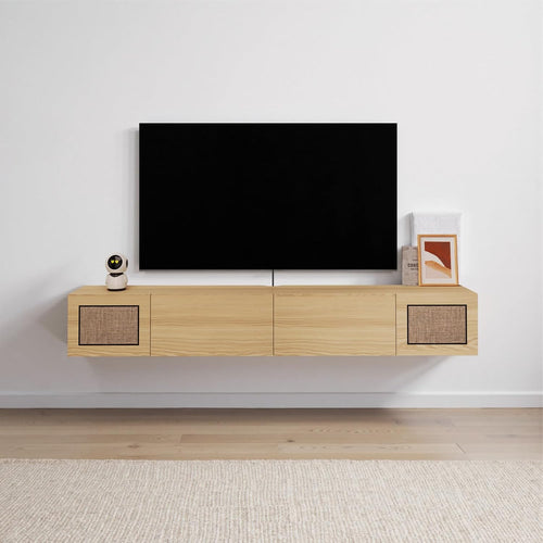 Boho Floating TV Stand Wall Mount Media Console Shelf