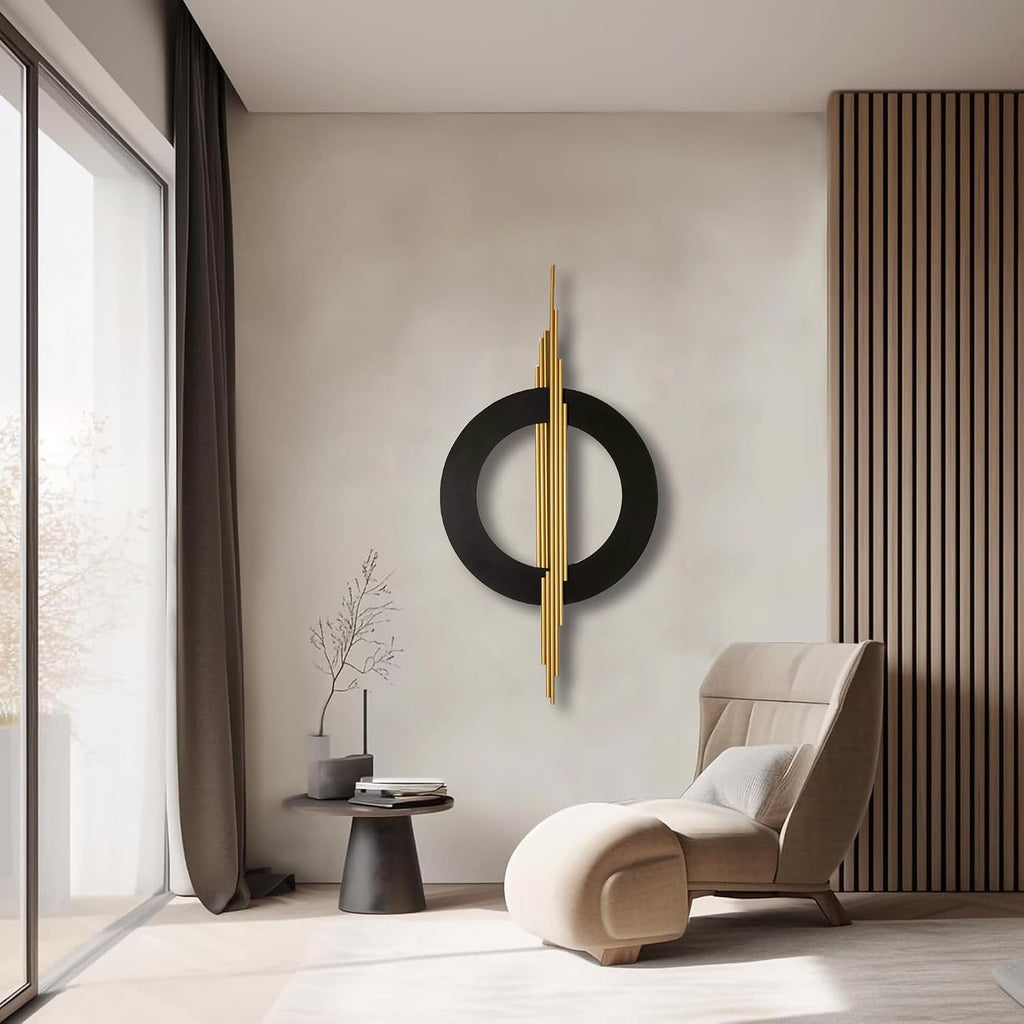 Black Gold Geometric Wall Decor