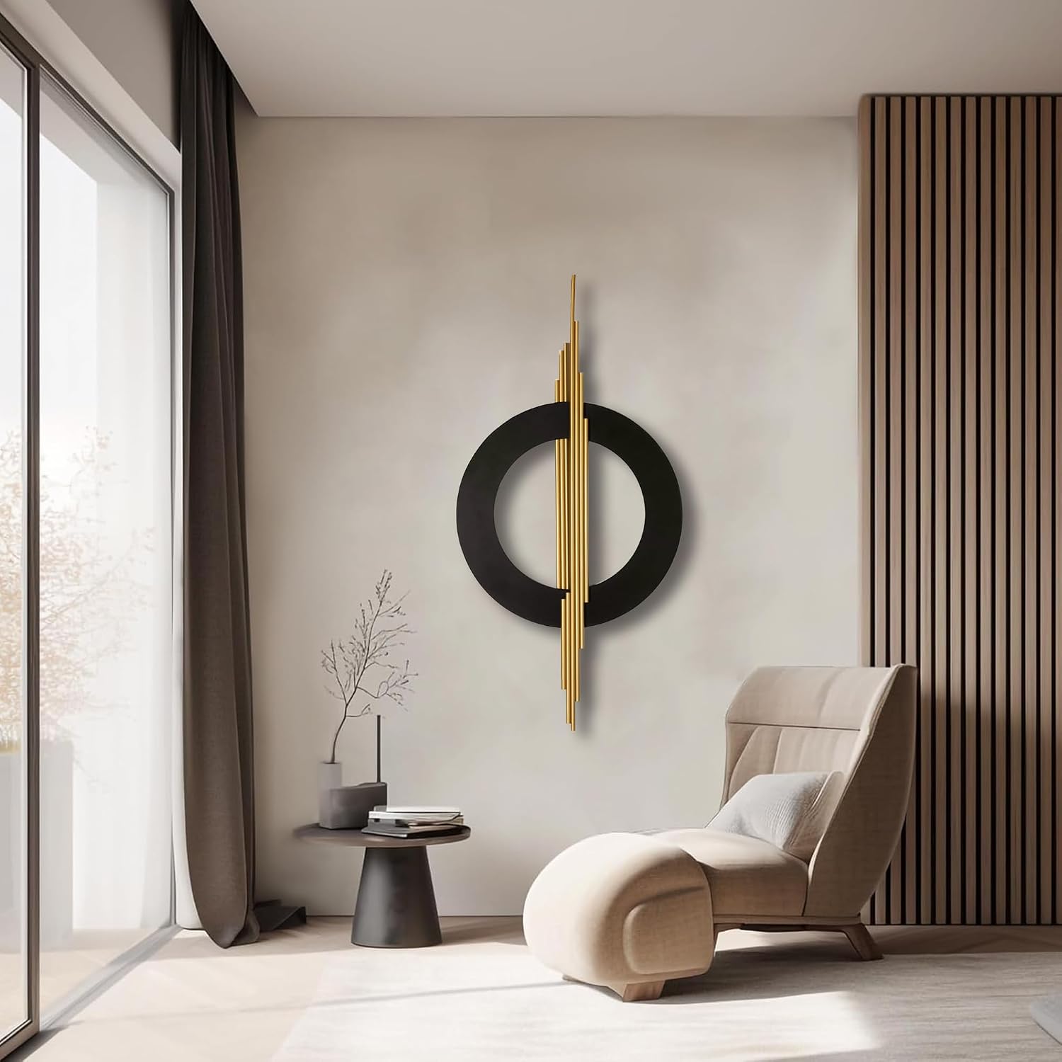 Black Gold Geometric Wall Decor