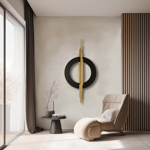 Black Gold Geometric Wall Decor