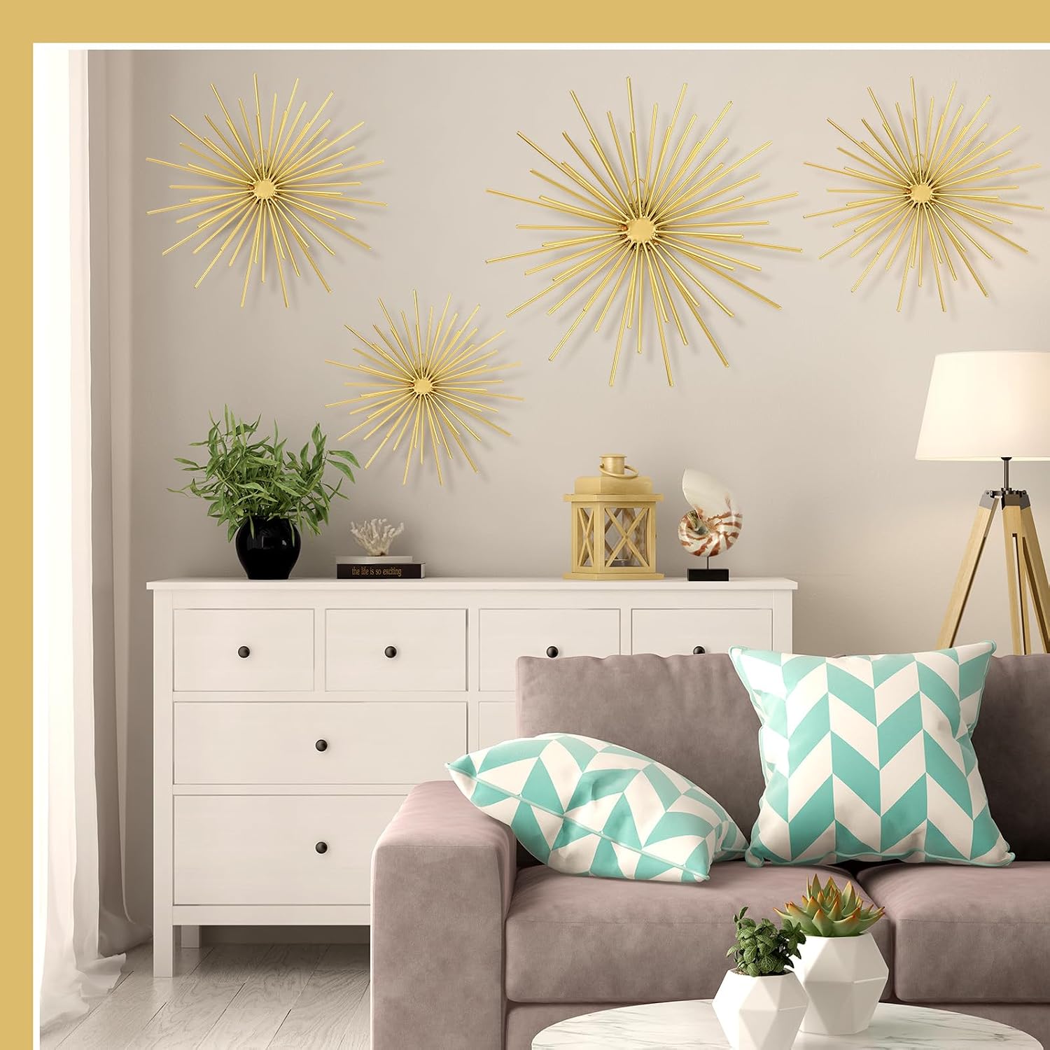 Gold Starburst Wall Decor Set