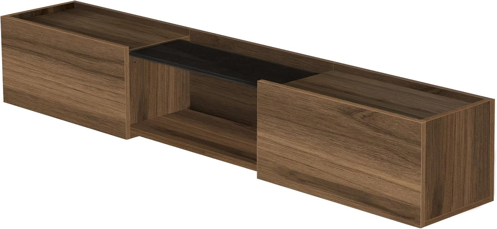 Walnut Mid Century Floating Wall TV Media Console