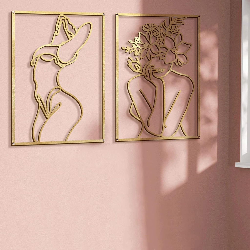Gold Line Figure Wall Art