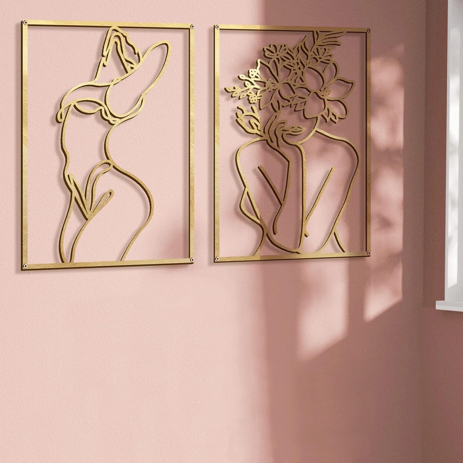 Gold Line Figure Wall Art