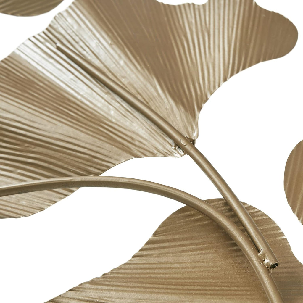 Gold Ginkgo Leaf Metal Wall Art