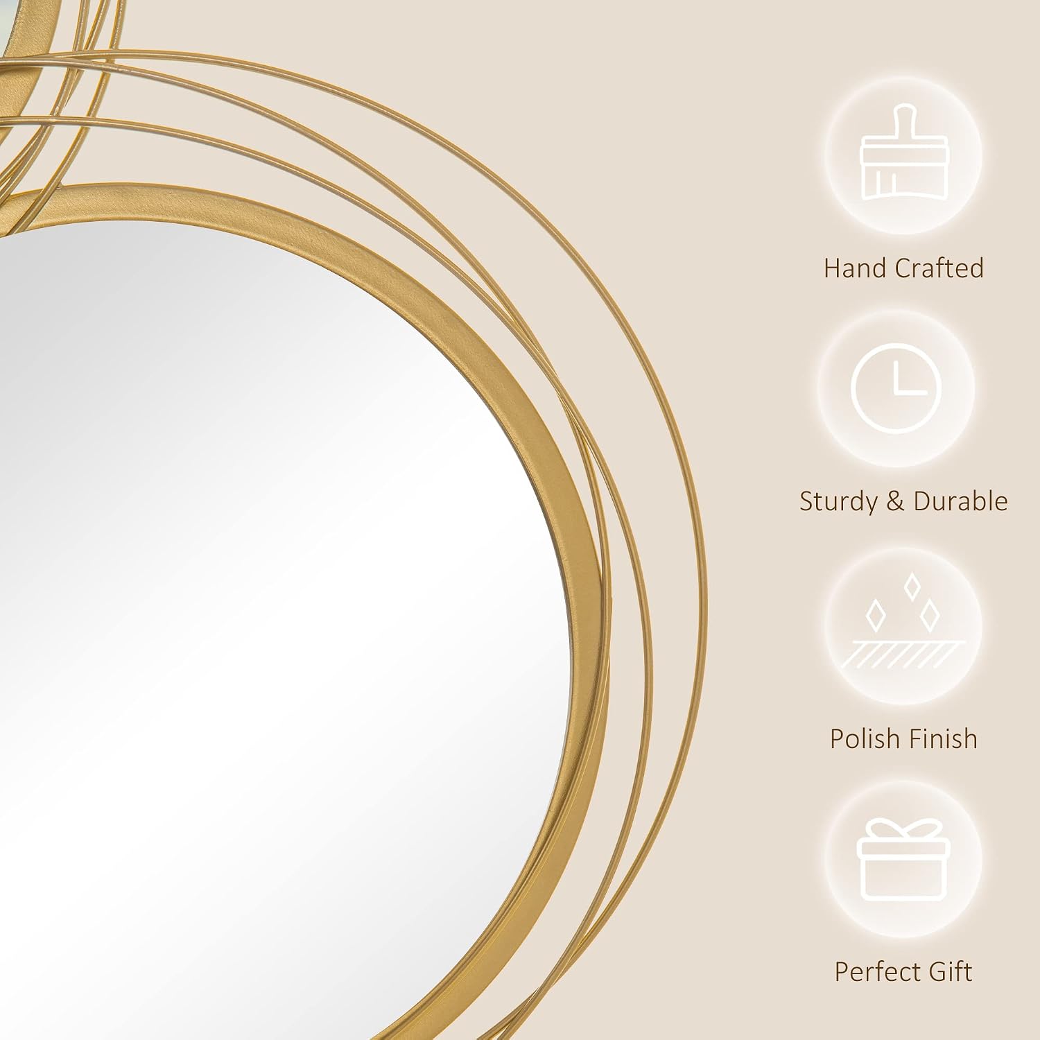 Gold Mirror Metal Wall Decor