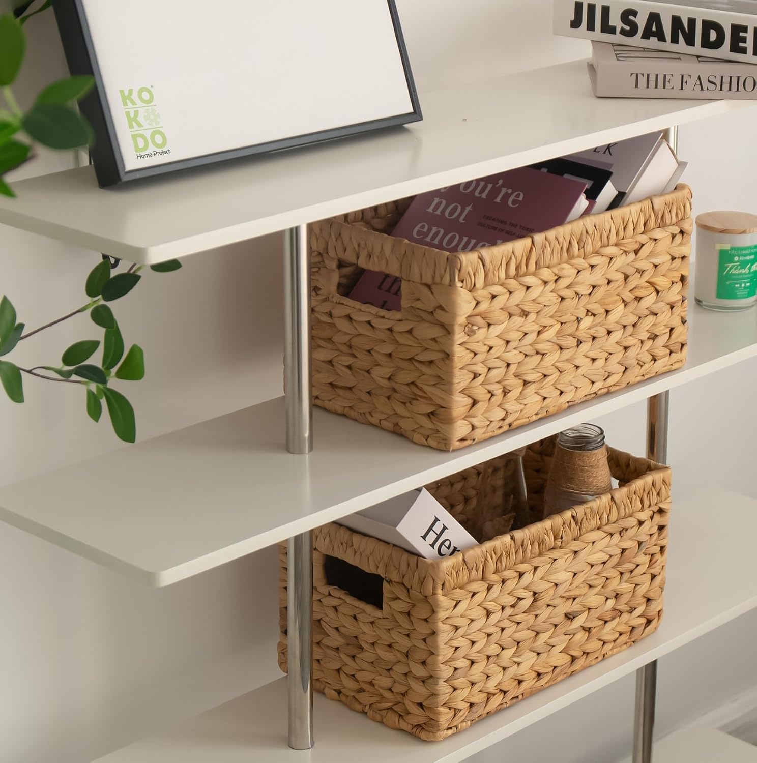 Handwoven Storage Baskets 2 Pack Home Organizer Containers