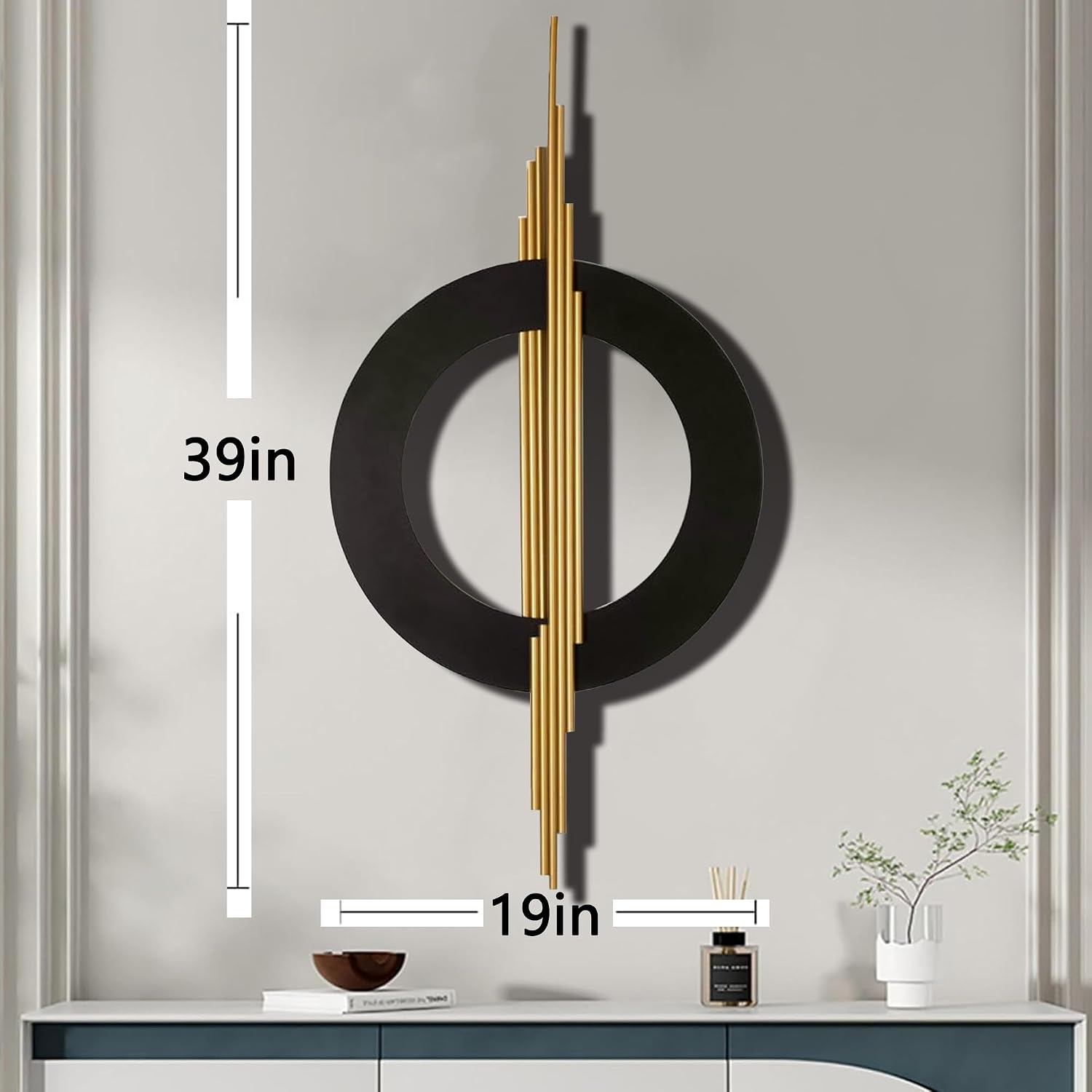 Black Gold Geometric Wall Decor