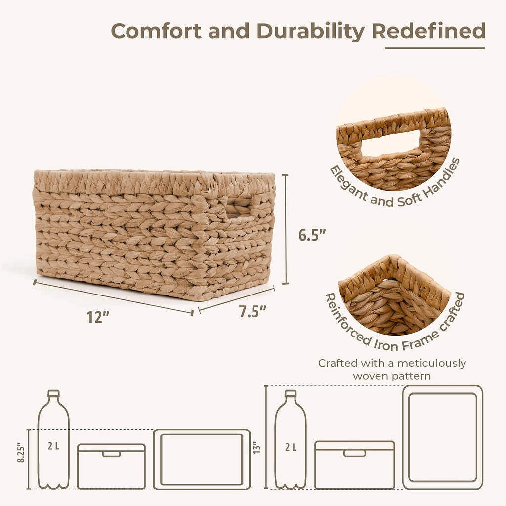 Handwoven Storage Baskets 2 Pack Home Organizer Containers
