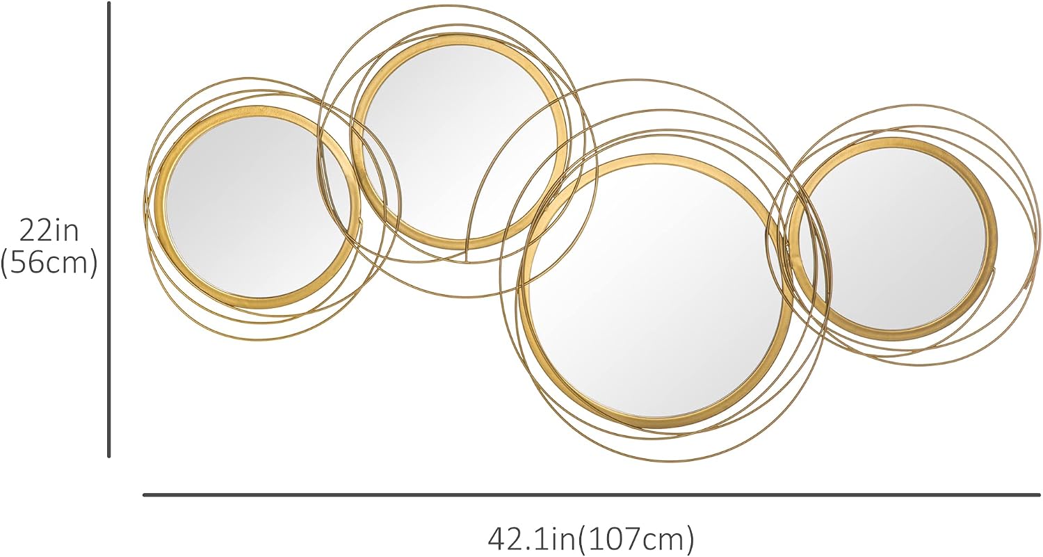 Gold Mirror Metal Wall Decor
