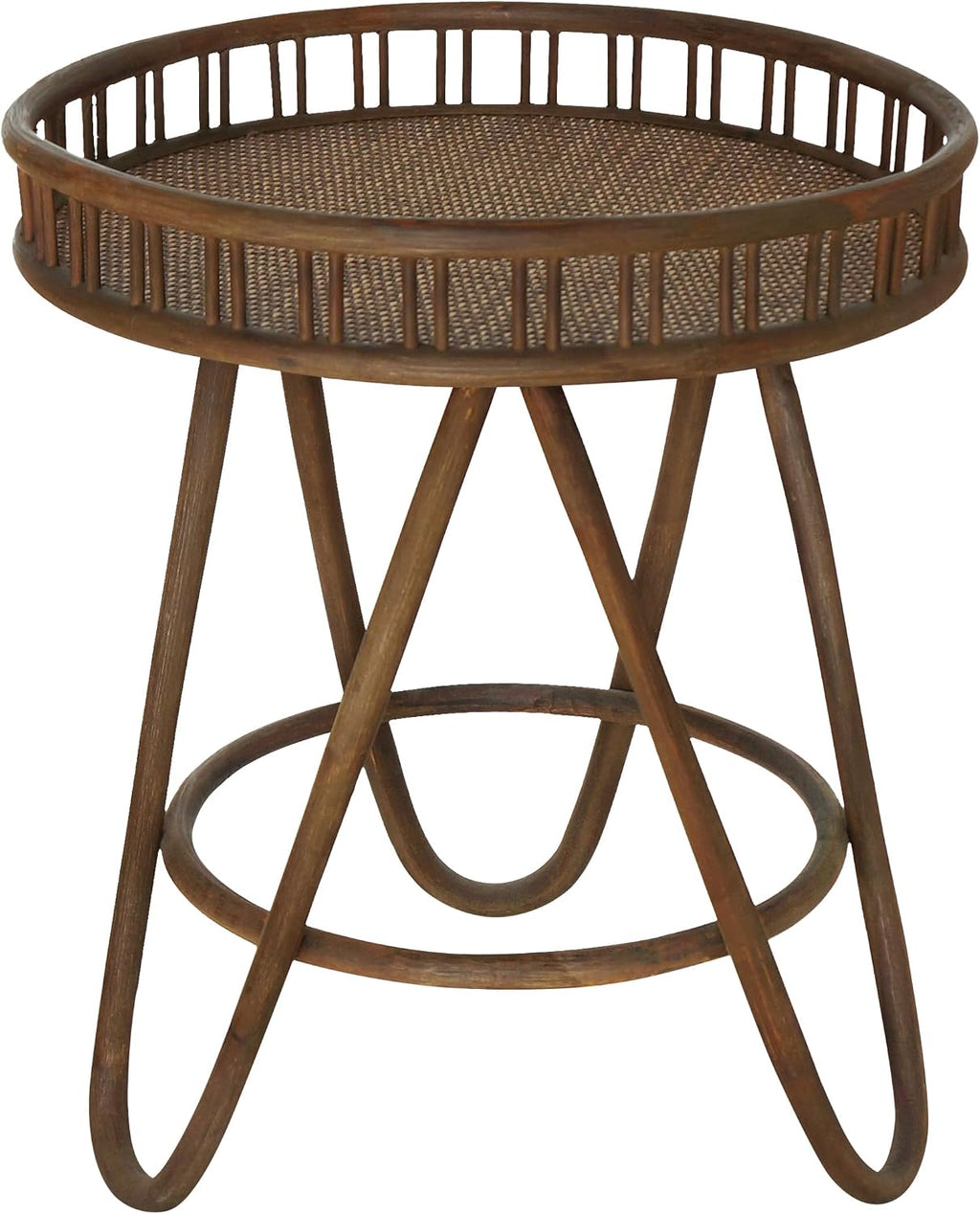 Wicker Tray Top Rattan Side Table