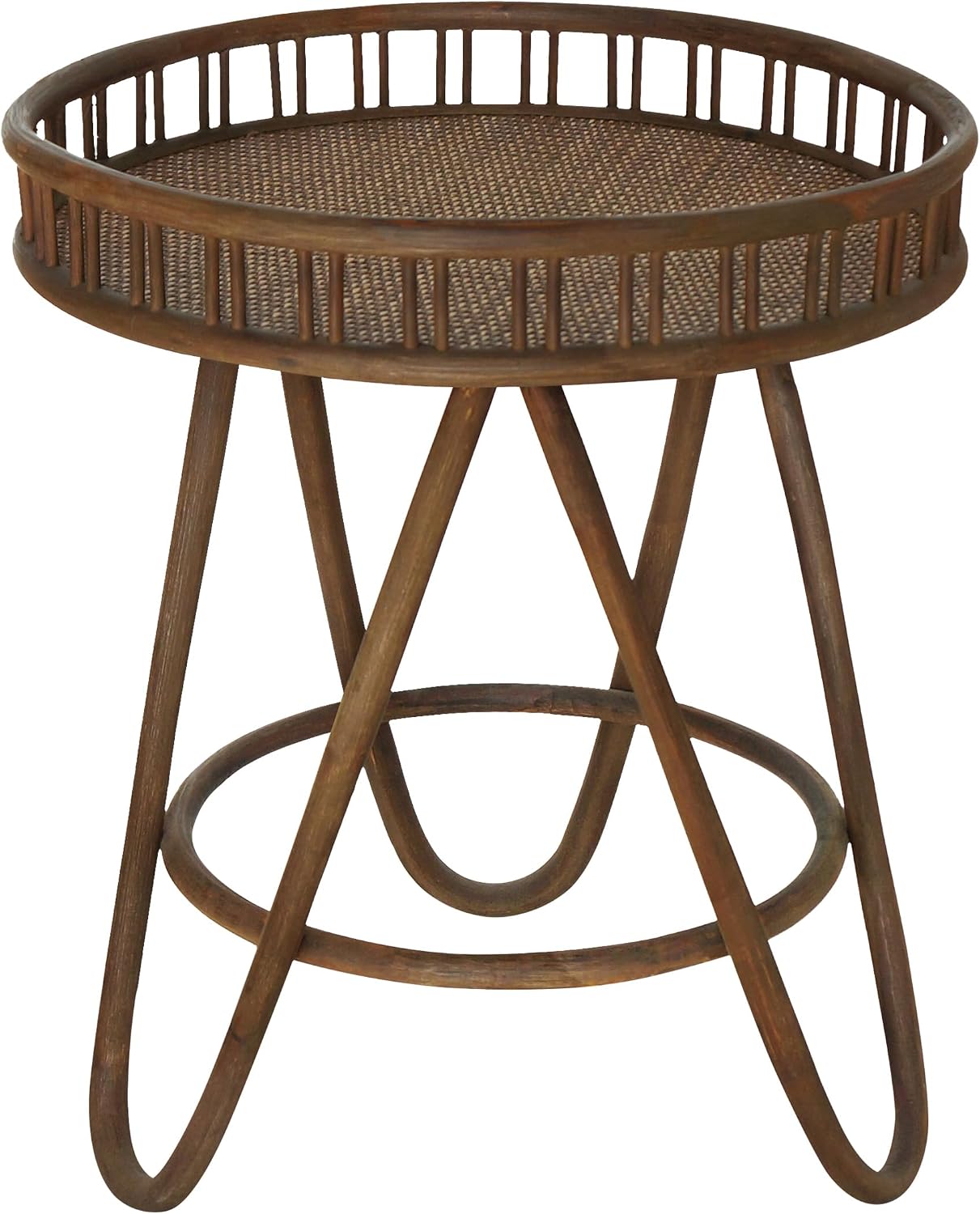 Wicker Tray Top Rattan Side Table