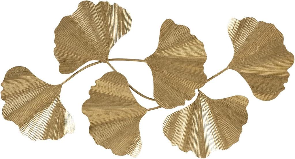 Gold Ginkgo Leaf Metal Wall Art