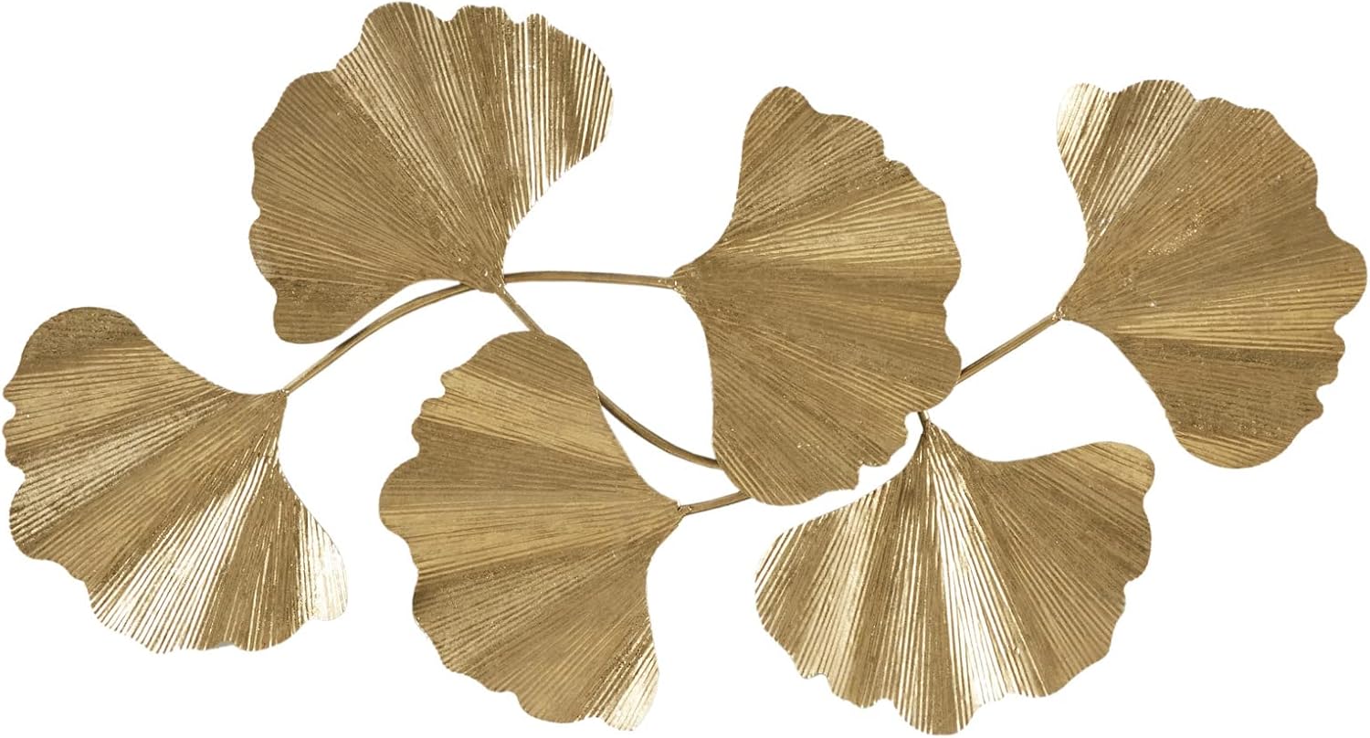 Gold Ginkgo Leaf Metal Wall Art