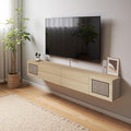 Boho Floating TV Stand Wall Mount Media Console Shelf