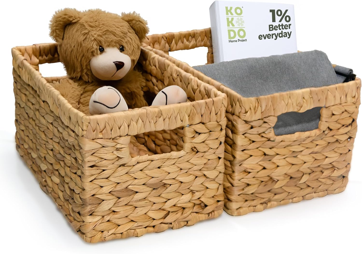 Handwoven Storage Baskets 2 Pack Home Organizer Containers