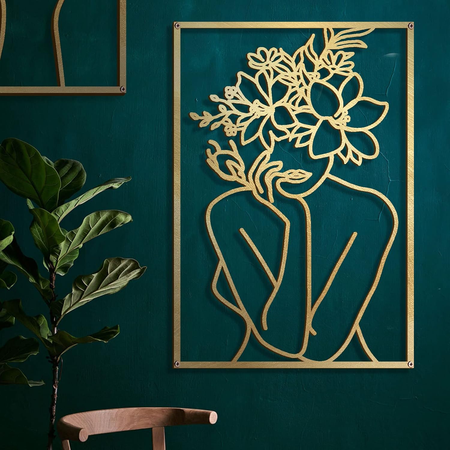Gold Line Figure Wall Art