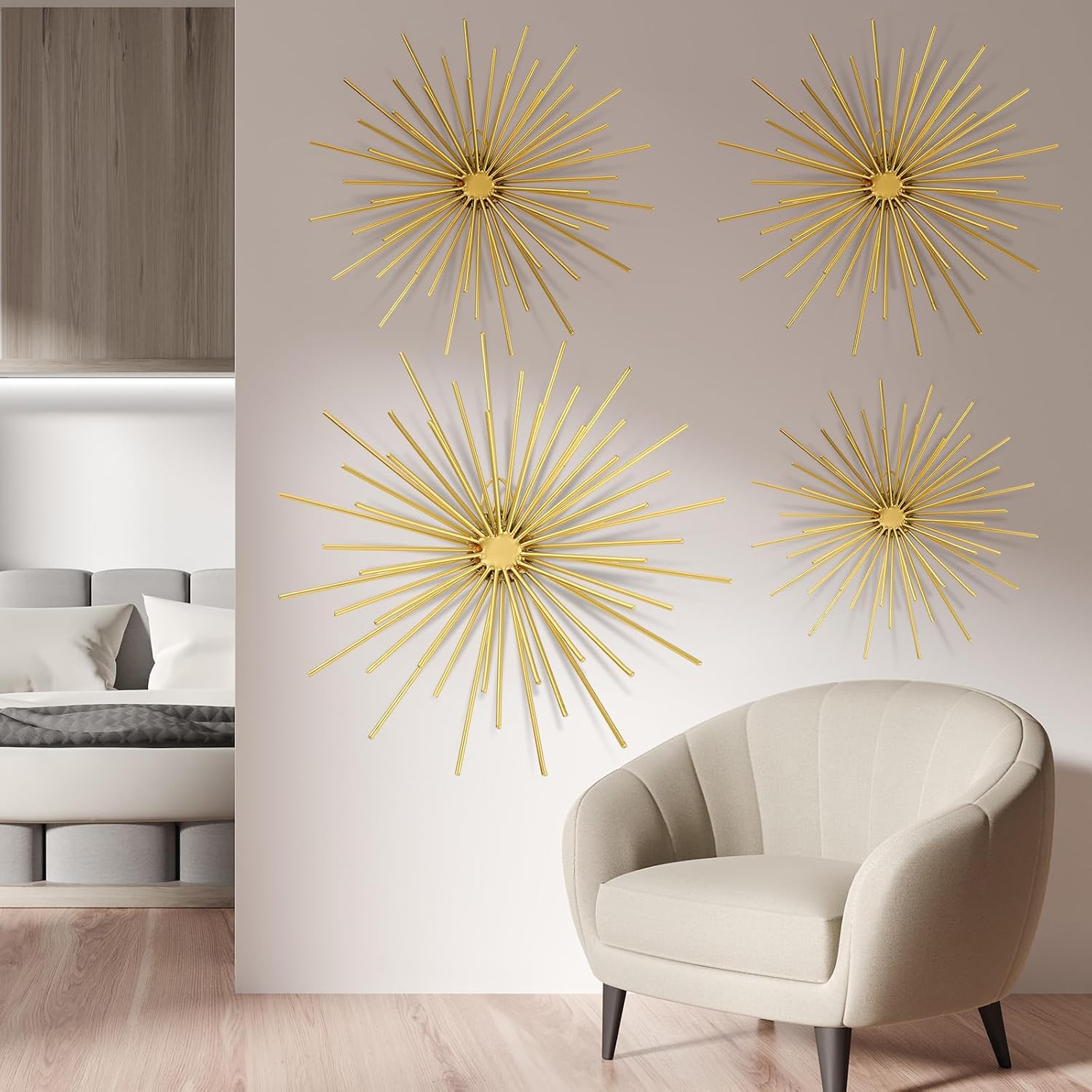 Gold Starburst Wall Decor Set