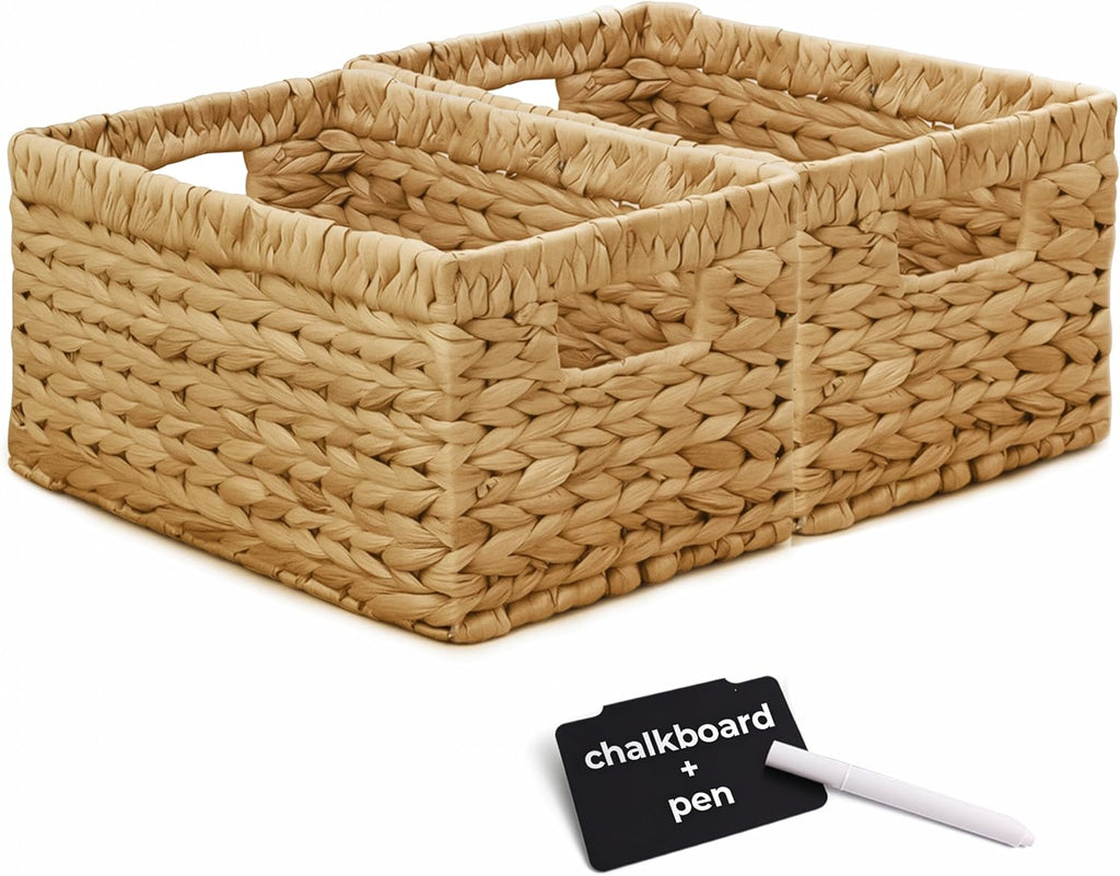 Handwoven Storage Baskets 2 Pack Home Organizer Containers