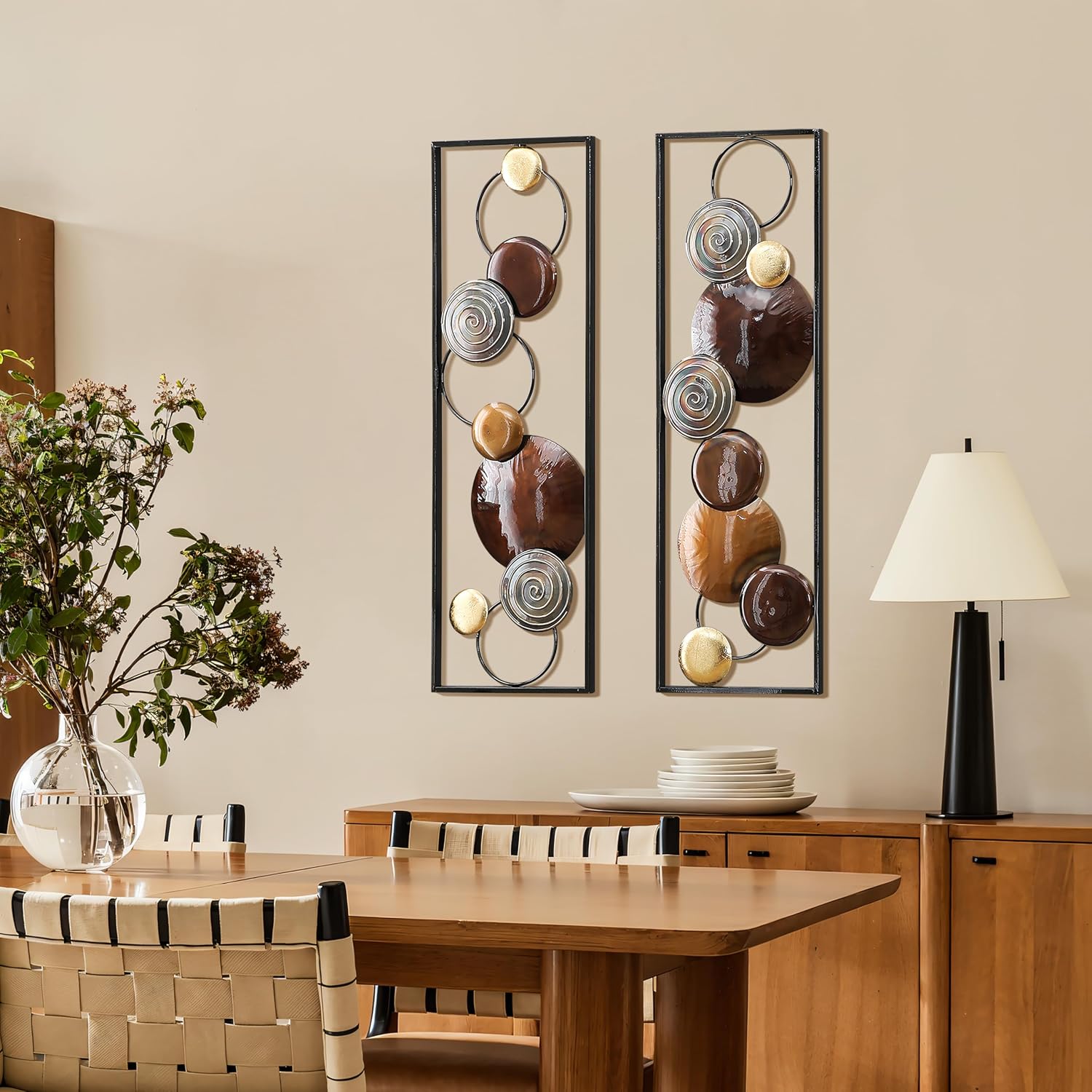 Brown Abstract Metal Wall Decor