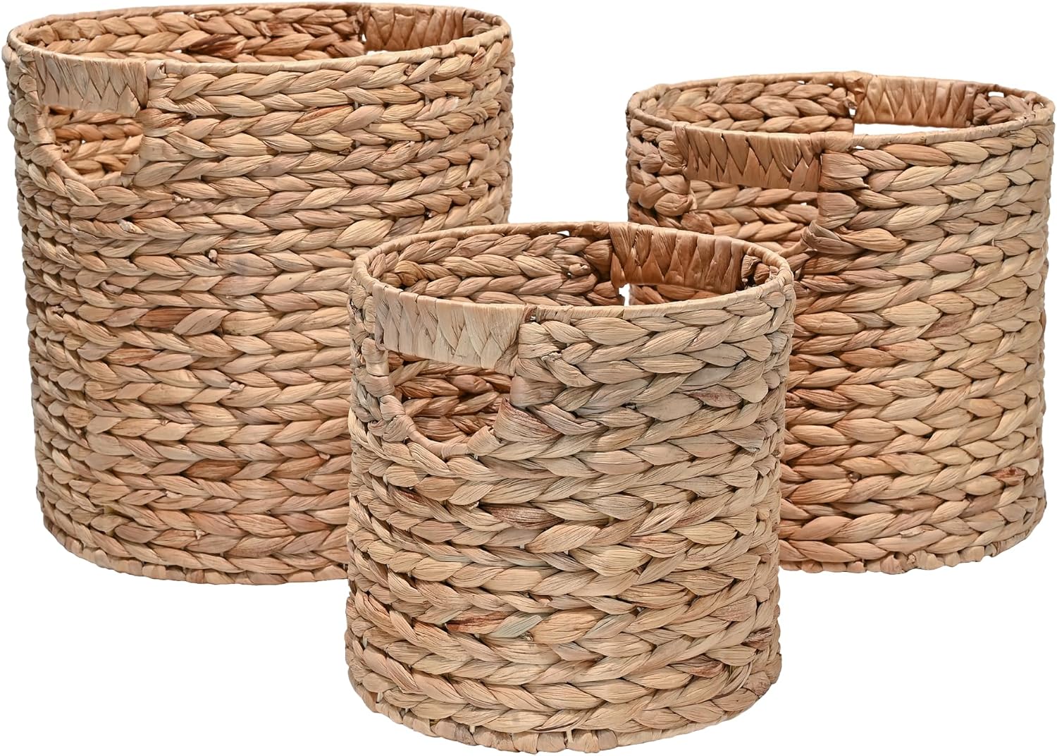 Natural Hyacinth Nesting Baskets 3 Pack Storage Decor