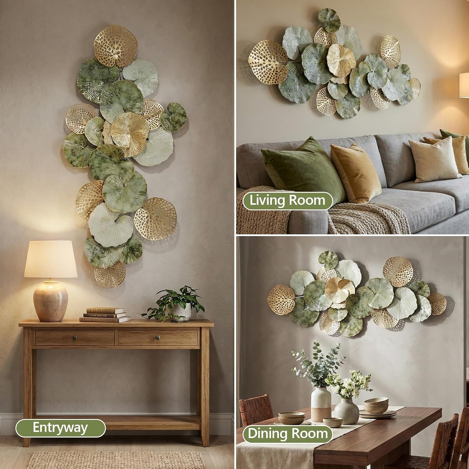 Modern Lotus Leaf Wall Sculpture