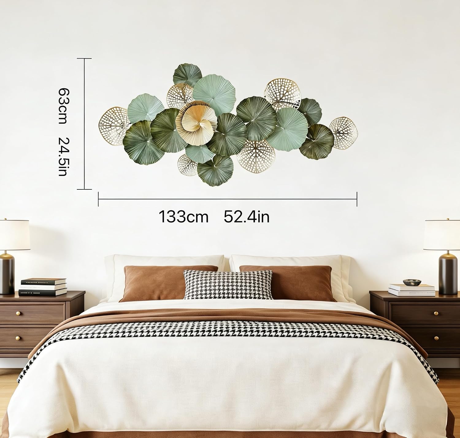 3D Lotus Leaf Metal Wall Art