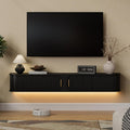 Floating LED TV Stand Power Outlet Living Room Console