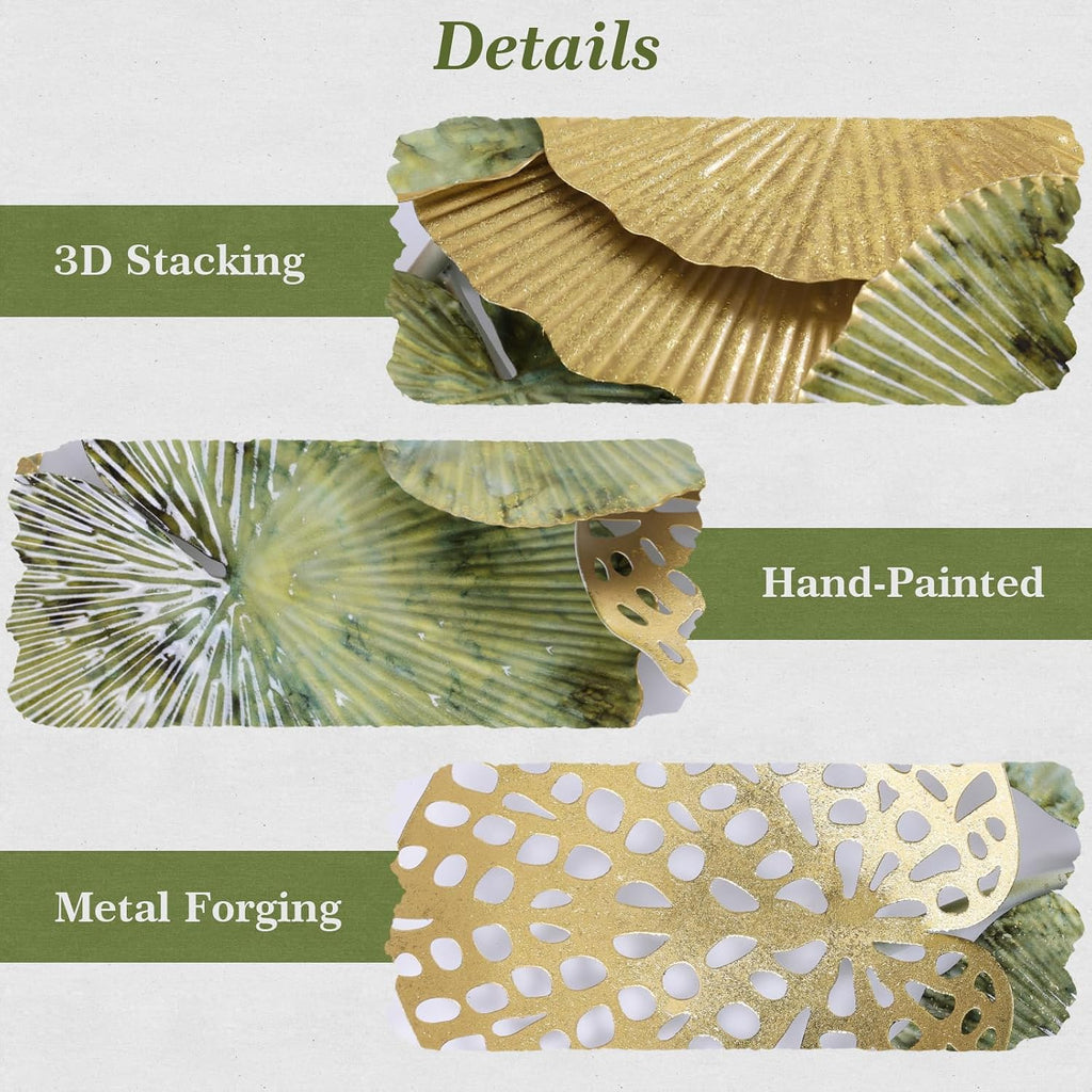 Modern Lotus Leaf Wall Sculpture