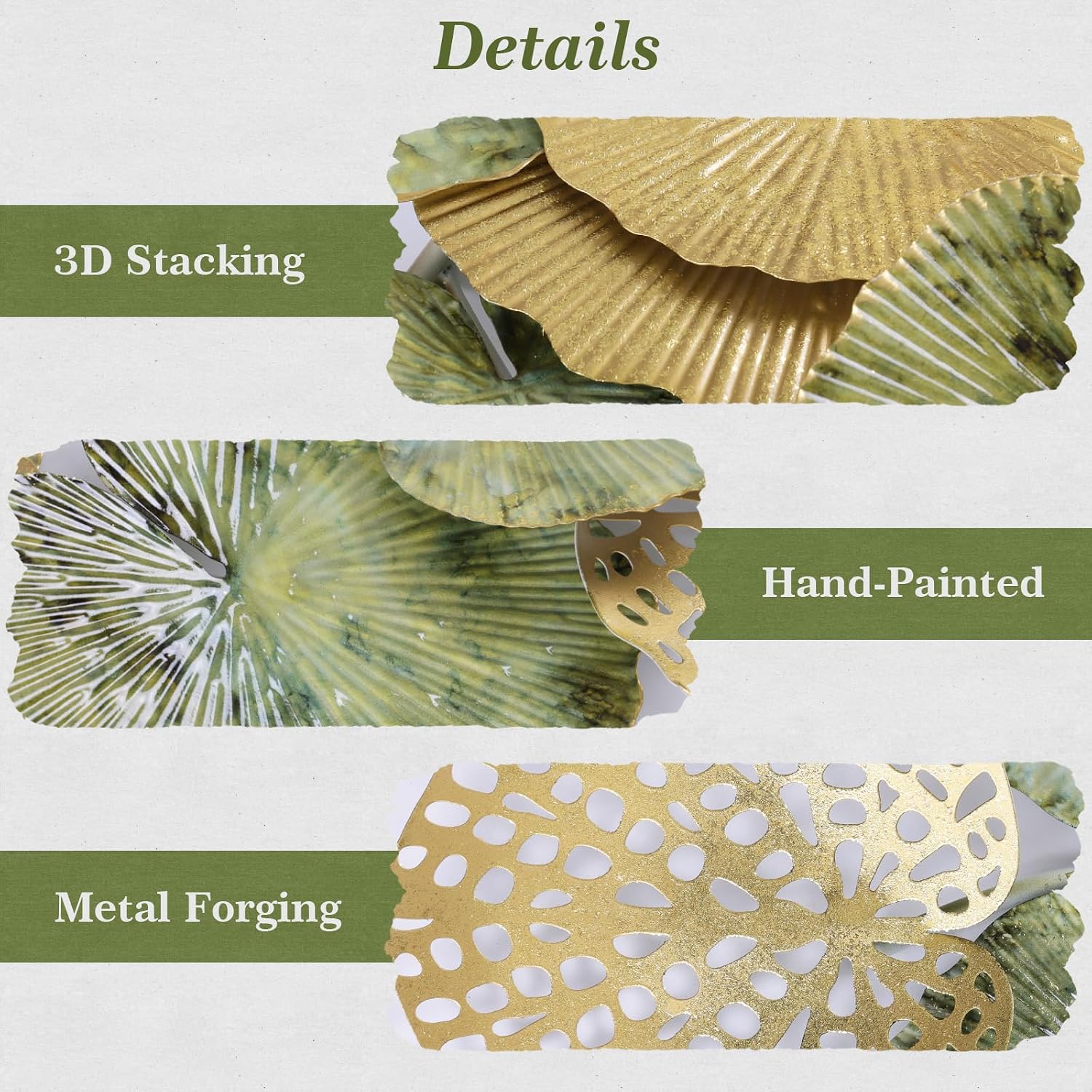 Modern Lotus Leaf Wall Sculpture
