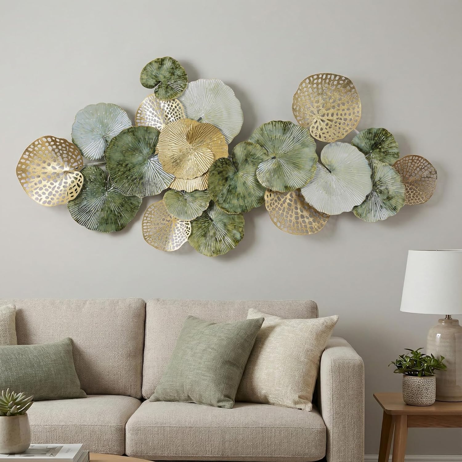 Modern Lotus Leaf Wall Sculpture