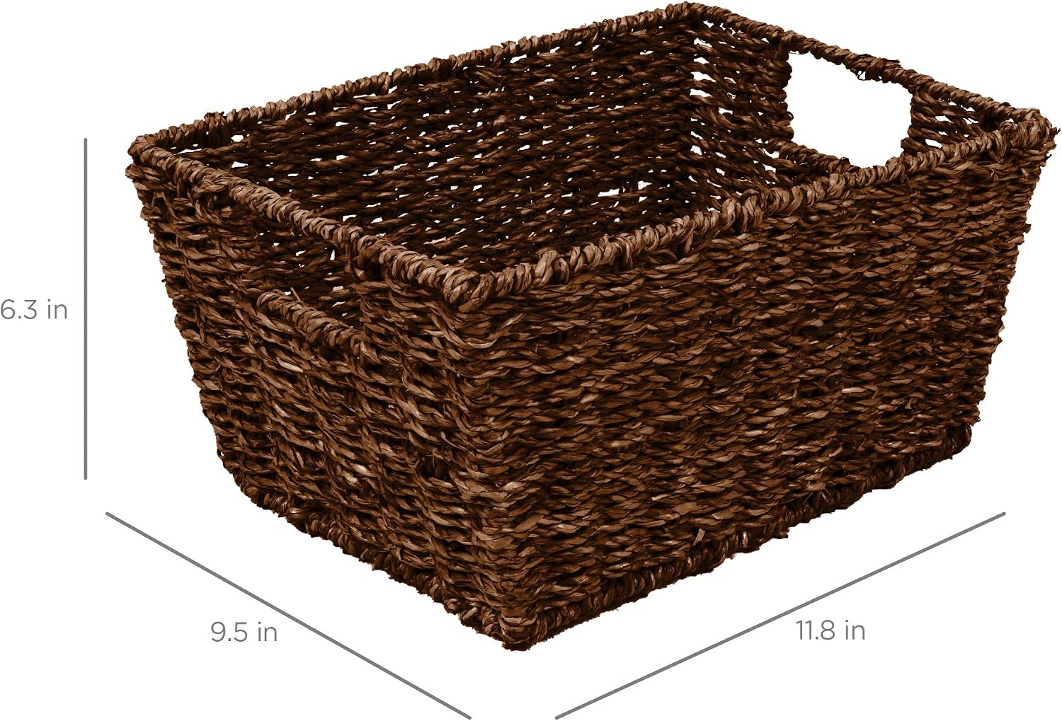 Brown Handwoven Seagrass Baskets 4 Pack Storage Totes