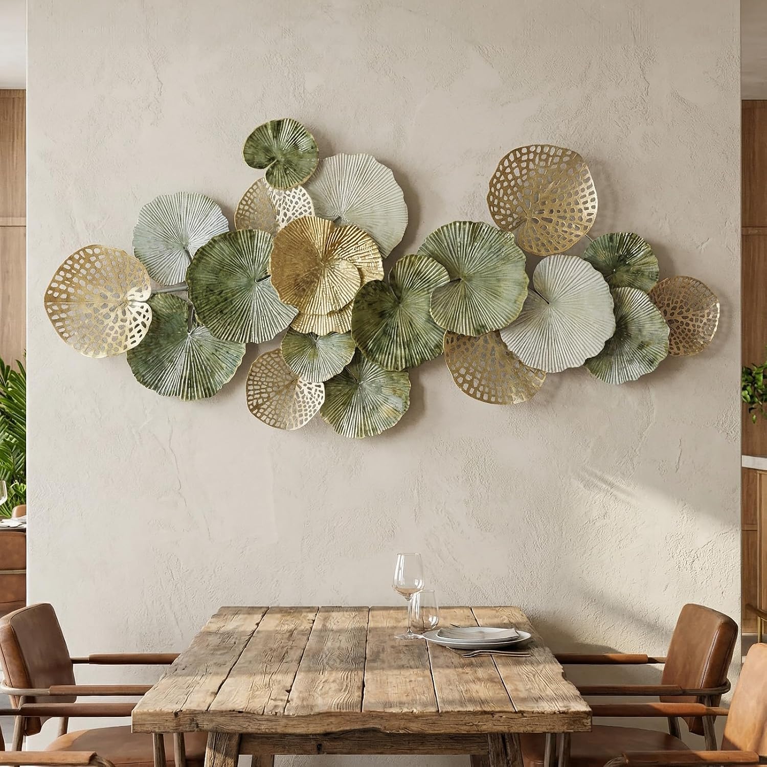 Modern Lotus Leaf Wall Sculpture