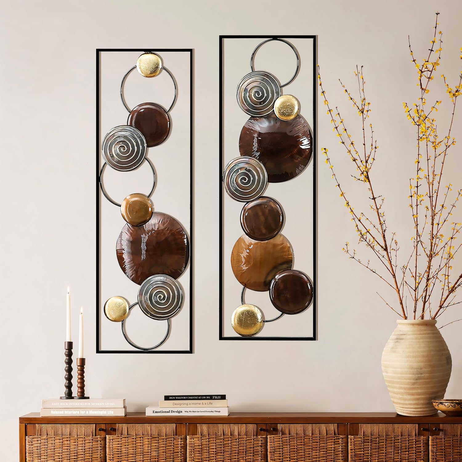 Brown Abstract Metal Wall Decor