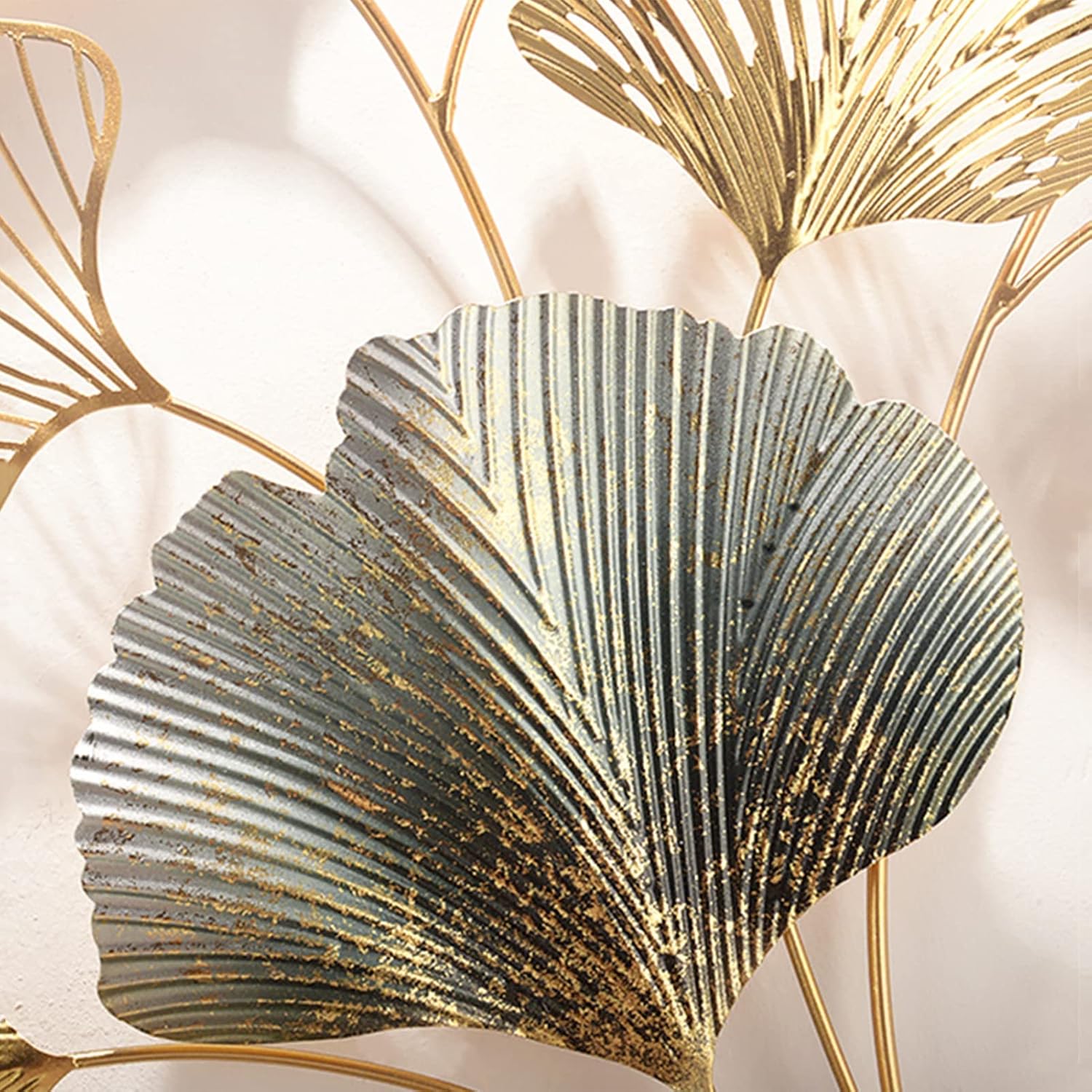 Golden Ginkgo Leaf Wall Sculpture