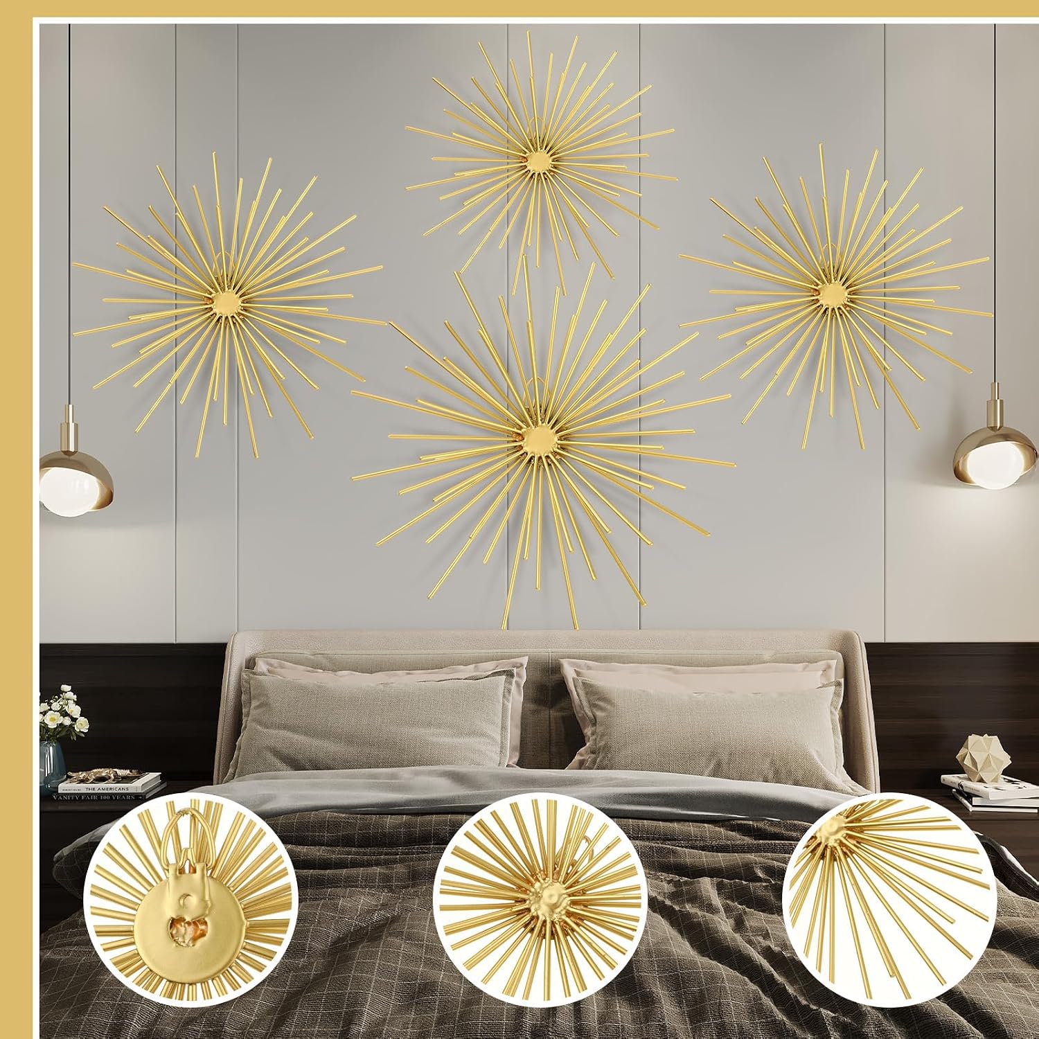 Gold Starburst Wall Decor Set