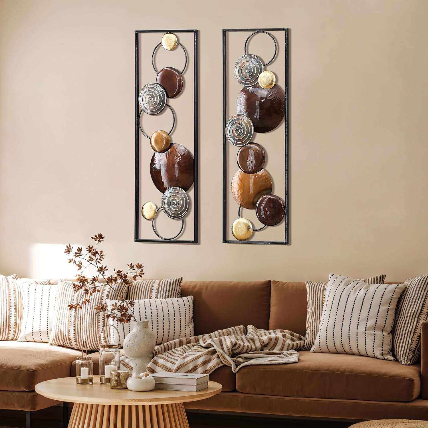 Brown Abstract Metal Wall Decor