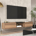 Walnut Mid Century Floating Wall TV Media Console