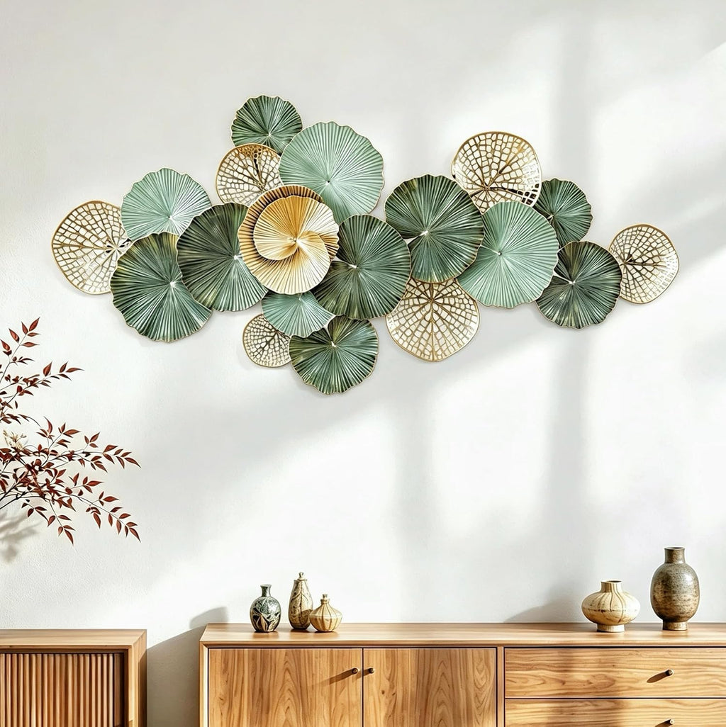 3D Lotus Leaf Metal Wall Art
