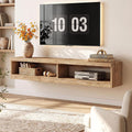 Brown Farmhouse Wood Floating TV Media Console