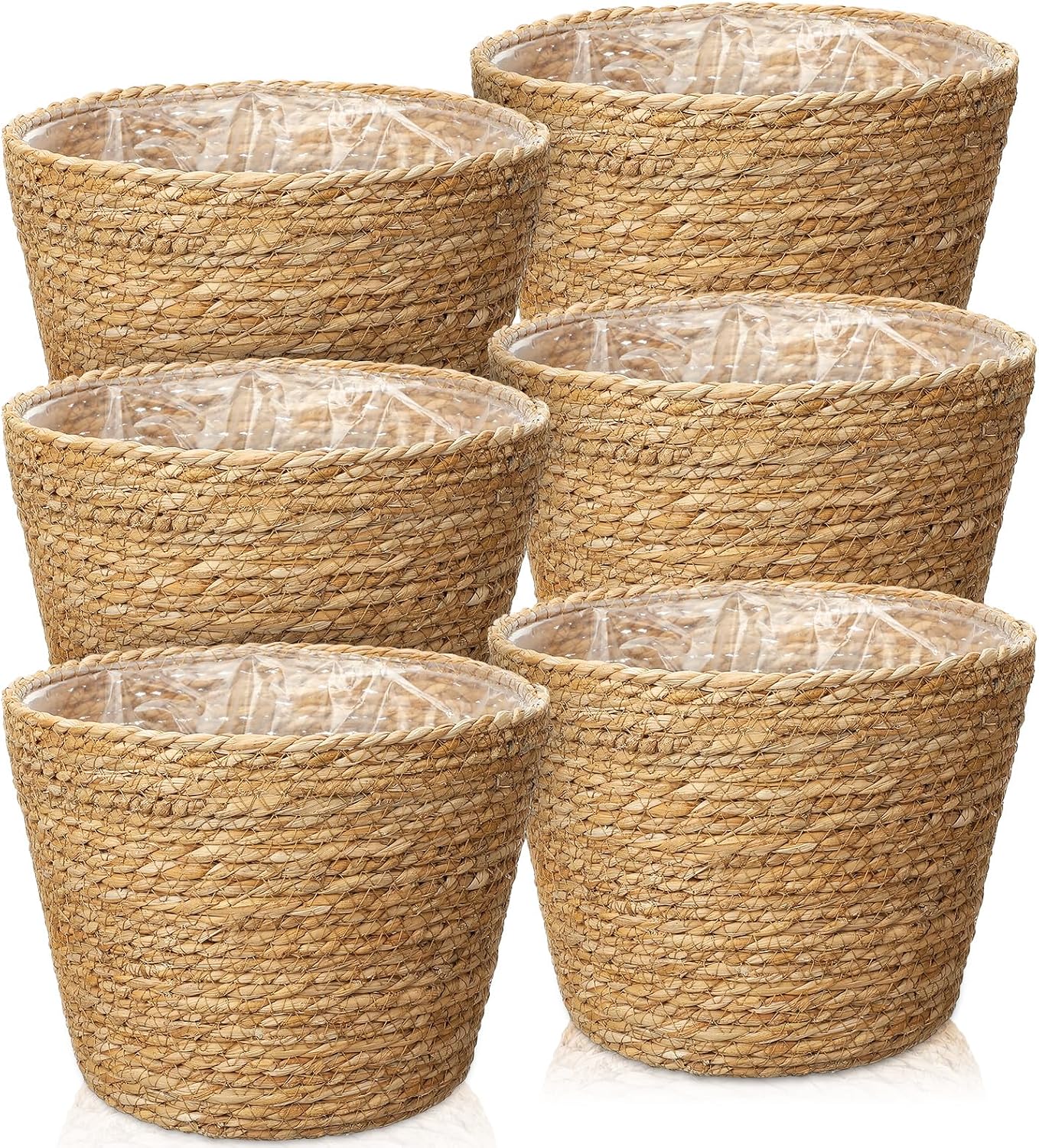 Natural Seagrass Planter Baskets 6 Pack Plant Pot Covers