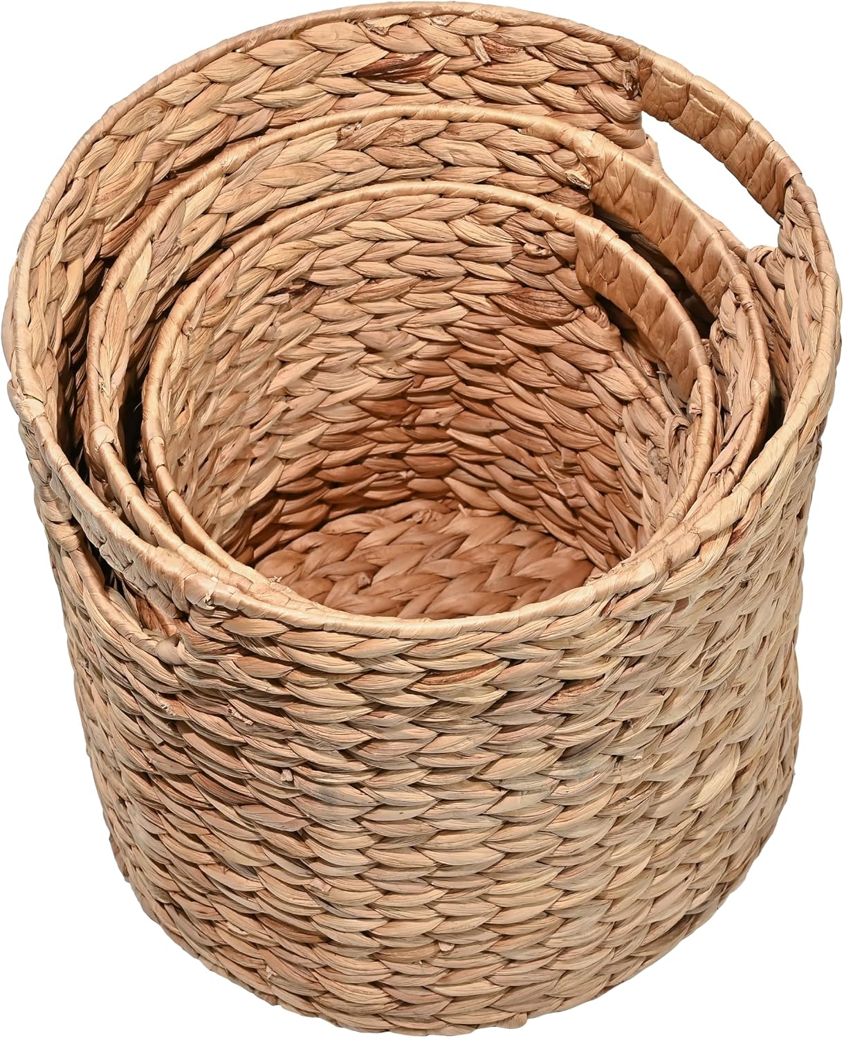 Natural Hyacinth Nesting Baskets 3 Pack Storage Decor