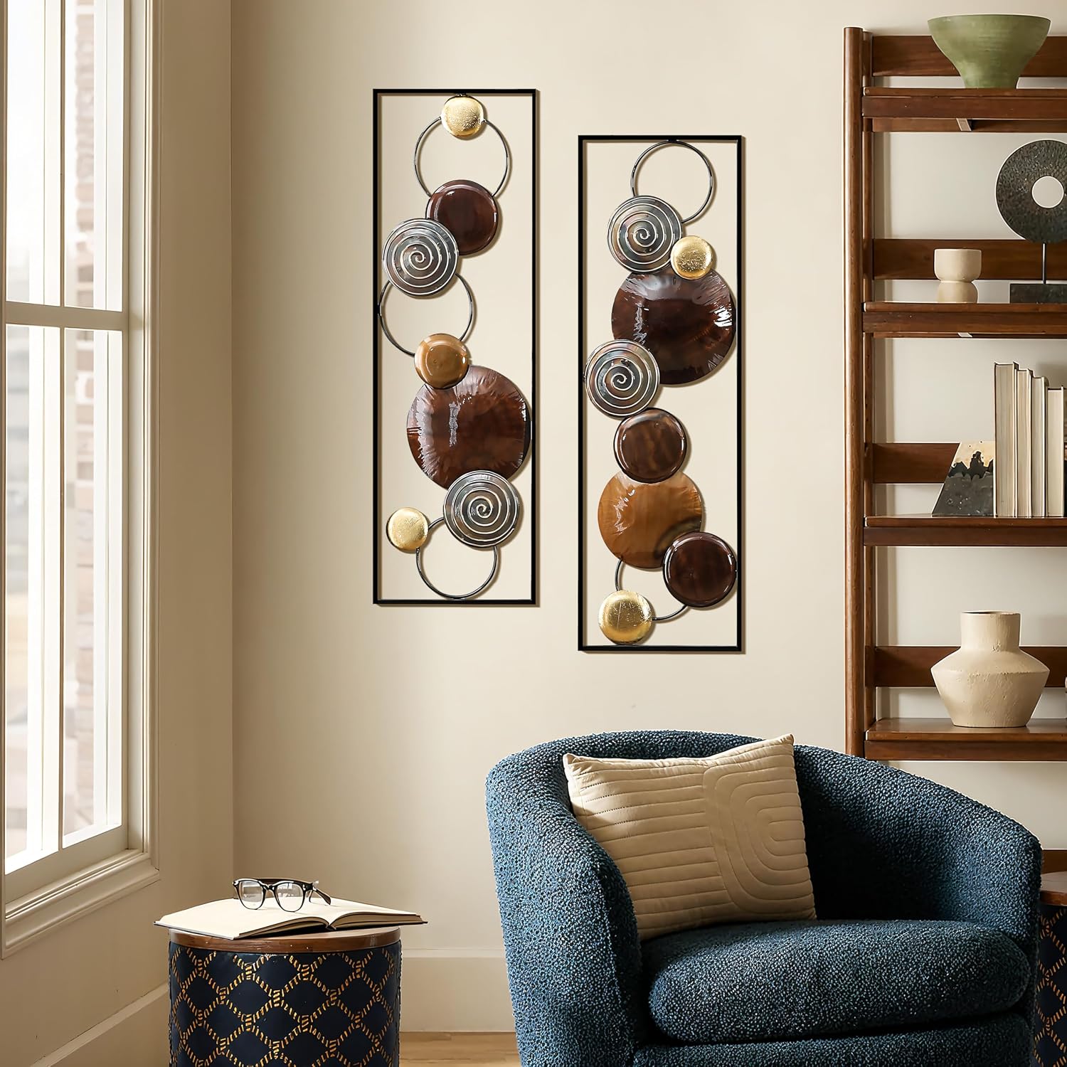 Brown Abstract Metal Wall Decor