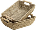Jumbo Seagrass Baskets Wooden Handles 2 Pack Organizers